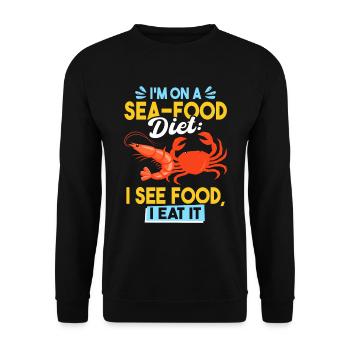 Papa plaisante sur les fruits de mer Croisière amusante - Sweat-shirt Unisexe - noir - Devant - Alina (178cm) & Michal (187cm)
