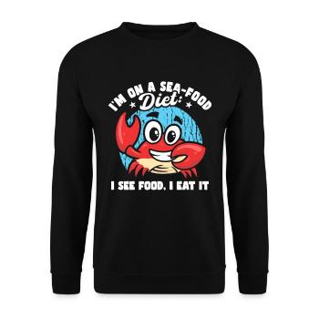 Je suis sur un régime de fruits de mer drôle papa blagues croisière - Sweat-shirt Unisexe - noir - Devant - Alina (178cm) & Michal (187cm)