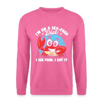 Ich bin auf einer Meeresfrüchte-Diät lustige Papa-Witze-Kreuzfahrt - Unisex Pullover - Pink - Vorne