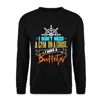 J’ai un buffet | Croisière amusante en croiseur - Sweat-shirt Unisexe - noir - Devant - Alina (178cm) & Michal (187cm)