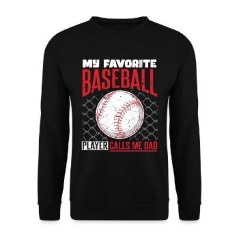 Mon joueur de baseball préféré m’appelle papa - Sweat-shirt Unisexe - noir - Devant - Alina (178cm) & Michal (187cm)