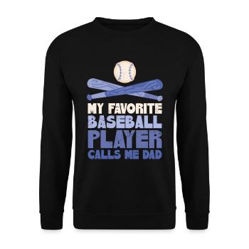 Mon joueur de baseball préféré m’appelle papa - Sweat-shirt Unisexe - noir - Devant - Alina (178cm) & Michal (187cm)