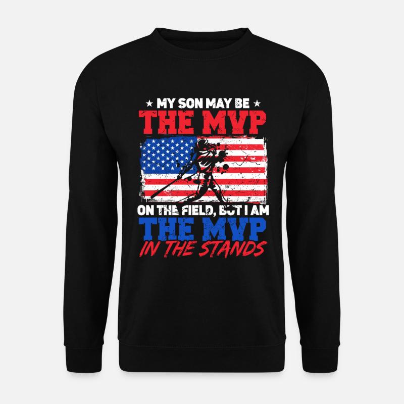 Drapeau américain Baseball Papa - Sweat-shirt Unisexe - noir