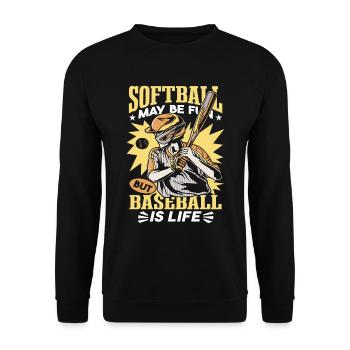 Baseball ist Leben - Unisex Pullover - Schwarz - Vorne - Alina (178cm) & Michal (187cm)
