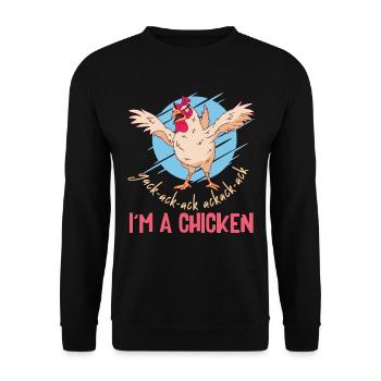 I'm A Chicken Custome Kids - Unisex Sweatshirt - black - Front - Alina (178cm) & Michal (187cm)