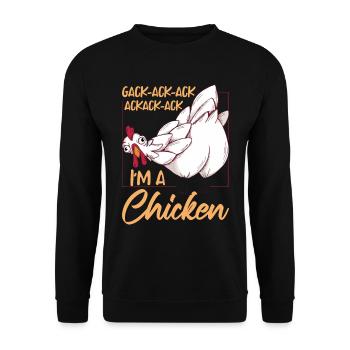 I'm A Chicken Funny Farming Hen Chicken Lover - Unisex Sweatshirt - black - Front - Alina (178cm) & Michal (187cm)