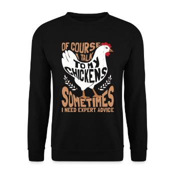 Chicken Lover Farming - Unisex Sweatshirt - black - Front - Alina (178cm) & Michal (187cm)