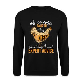 Bien sûr, je parle à mes poules - Sweat-shirt Unisexe - noir - Devant - Alina (178cm) & Michal (187cm)