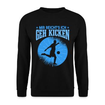 Ich Gehe Kicken Fußball Fussballer - Unisex Pullover - Schwarz - Vorne - Alina (178cm) & Michal (187cm)