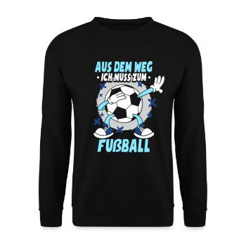 Ich Muss Zum Fußball - Unisex Pullover - Schwarz - Vorne - Alina (178cm) & Michal (187cm)