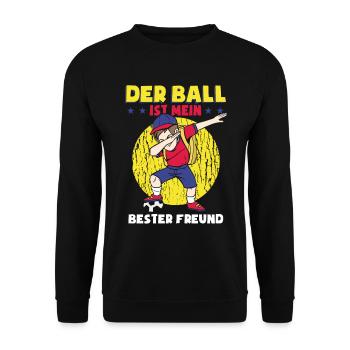 Der Ball Ist Mein Bester Freund - Unisex Pullover - Schwarz - Vorne - Alina (178cm) & Michal (187cm)