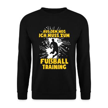 Ich Muss Zum Fußballtraining - Unisex Pullover - Schwarz - Vorne - Alina (178cm) & Michal (187cm)