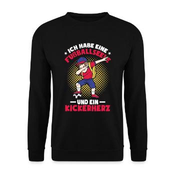 Fußball Kinder Sprüche - Unisex Pullover - Schwarz - Vorne - Alina (178cm) & Michal (187cm)