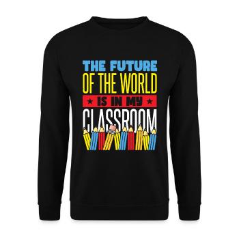 Citation de l’école Enseignant de retour à l’école - Sweat-shirt Unisexe - noir - Devant - Alina (178cm) & Michal (187cm)
