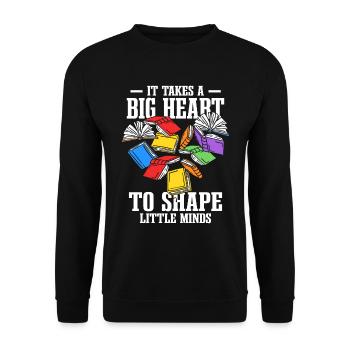 Citation de l’enseignant Enseigner aux élèves de l’école - Sweat-shirt Unisexe - noir - Devant - Alina (178cm) & Michal (187cm)