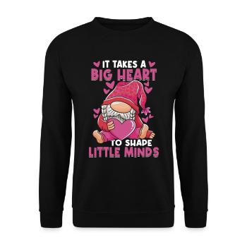 Cute Teacher Heart - Unisex Sweatshirt - black - Front - Alina (178cm) & Michal (187cm)