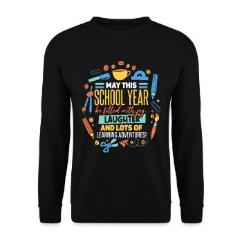 May This School Year Be Filled With Joy - Unisex Sweatshirt - black - Front - Alina (178cm) & Michal (187cm)