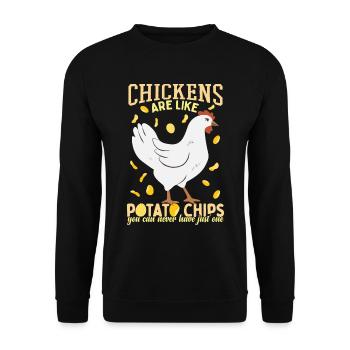 Les poulets sont comme des croustilles - Sweat-shirt Unisexe - noir - Devant - Alina (178cm) & Michal (187cm)