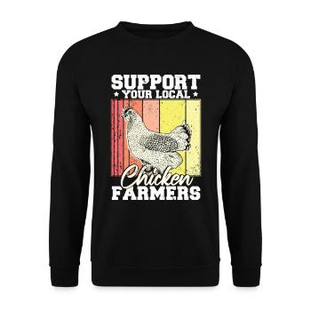 Soutenez votre agriculteur local - Sweat-shirt Unisexe - noir - Devant - Alina (178cm) & Michal (187cm)