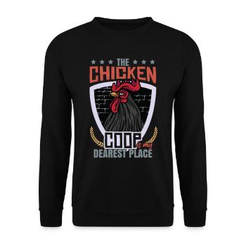 The Chicken Coop Is My Dearest Place - Unisex Sweatshirt - black - Front - Alina (178cm) & Michal (187cm)