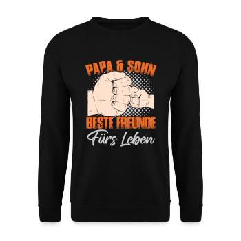 Papa & Sohn - Unisex Pullover - Schwarz - Vorne - Alina (178cm) & Michal (187cm)