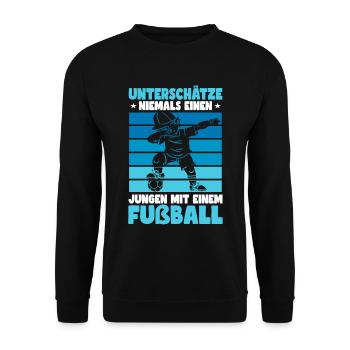 Fußball Dab Junge Fußballer Training - Unisex Pullover - Schwarz - Vorne - Alina (178cm) & Michal (187cm)