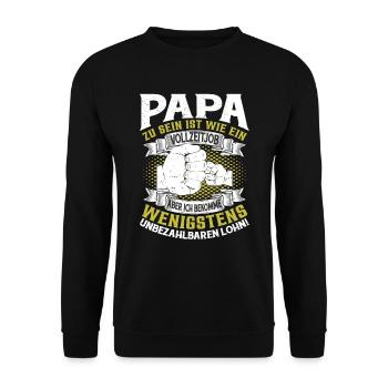 Papa zu sein ist wie ein Vollzeitjob - Unisex Pullover - Schwarz - Vorne - Alina (178cm) & Michal (187cm)