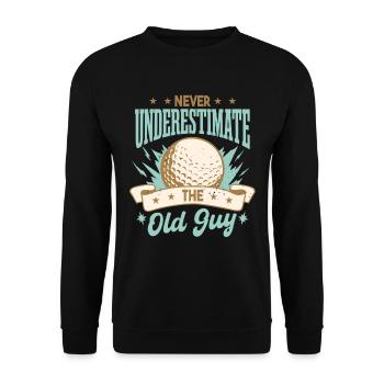 Never Underestimate The Old Guy Golf - Unisex Sweatshirt - black - Front - Alina (178cm) & Michal (187cm)