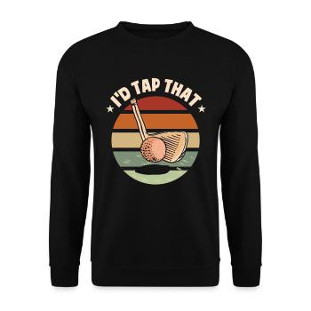I'd Tip That | Funny Golfing Golf Dad - Unisex Sweatshirt - black - Front - Alina (178cm) & Michal (187cm)
