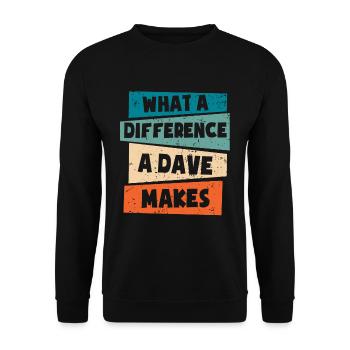 Quelle différence un Dave fait - Sweat-shirt Unisexe - noir - Devant - Alina (178cm) & Michal (187cm)