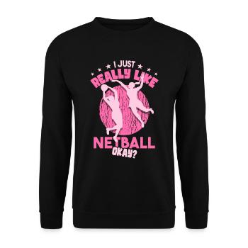 Netball Gift - Unisex Sweatshirt - black - Front - Alina (178cm) & Michal (187cm)