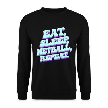 Funny Netball Lover - Unisex Sweatshirt - black - Front - Alina (178cm) & Michal (187cm)