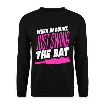 Lustige Cricket-Sprüche für Frauen - Unisex Pullover - Schwarz - Vorne - Alina (178cm) & Michal (187cm)