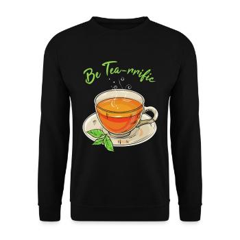 Tee-Wortspiel - Unisex Pullover - Schwarz - Vorne - Alina (178cm) & Michal (187cm)