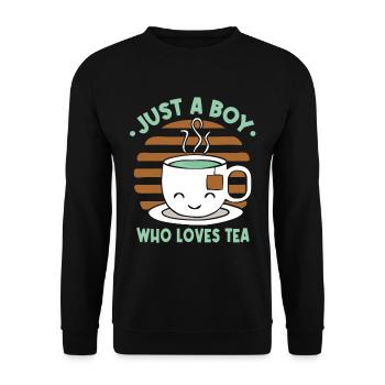 Juste un garçon qui aime le thé - Sweat-shirt Unisexe - noir - Devant - Alina (178cm) & Michal (187cm)