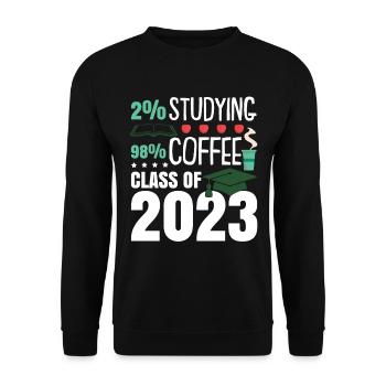 Class of 2023 Coffee - Unisex Sweatshirt - black - Front - Alina (178cm) & Michal (187cm)