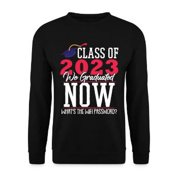 Class Of 2023 We Graduated Now - Unisex Sweatshirt - black - Front - Alina (178cm) & Michal (187cm)