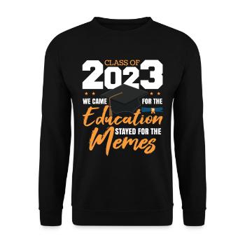 Class Of 2023 Graduation College Senior Degree - Unisex Sweatshirt - black - Front - Alina (178cm) & Michal (187cm)