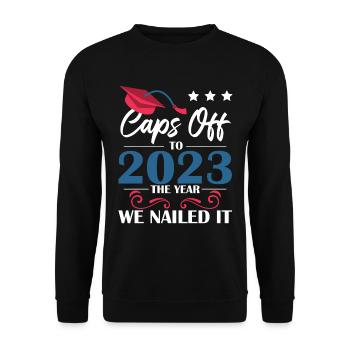 Caps de la graduation jusqu’en 2023 - Sweat-shirt Unisexe - noir - Devant - Alina (178cm) & Michal (187cm)