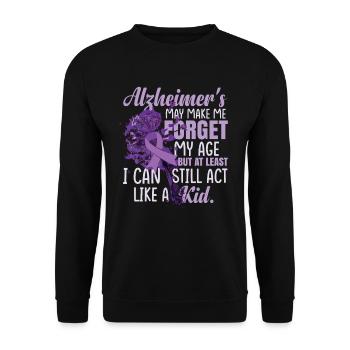 La maladie d’Alzheimer peut me faire oublier mon âge - Sweat-shirt Unisexe - noir - Devant - Alina (178cm) & Michal (187cm)