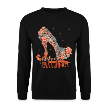 Anti-Mobbing-Tag der Bekleidungseinheit - Unisex Pullover - Schwarz - Vorne - Alina (178cm) & Michal (187cm)