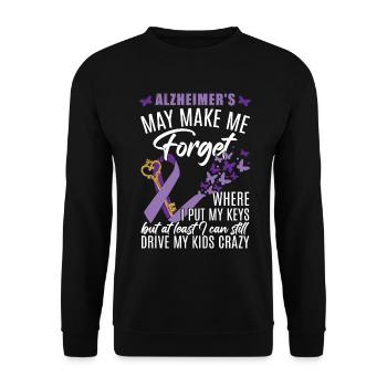 Alzheimer Démence Ruban violet - Sweat-shirt Unisexe - noir - Devant - Alina (178cm) & Michal (187cm)