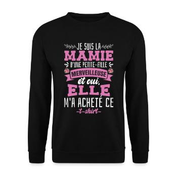 Je Suis La Mamie D'Une Petite Fille - Sweat-shirt Unisexe - noir - Devant - Alina (178cm) & Michal (187cm)