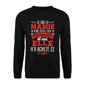 Je Suis La Mamie D'Une Petite Fille - Sweat-shirt Unisexe - noir - Devant - Alina (178cm) & Michal (187cm)
