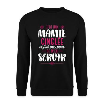 Mamie Petite-Fille Cadeau Humour Grand-Mère - Sweat-shirt Unisexe - noir - Devant - Alina (178cm) & Michal (187cm)
