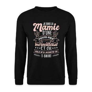 Drôle Mamie Cadeau Petite Fille Grand Mère - Sweat-shirt Unisexe - noir - Devant - Alina (178cm) & Michal (187cm)