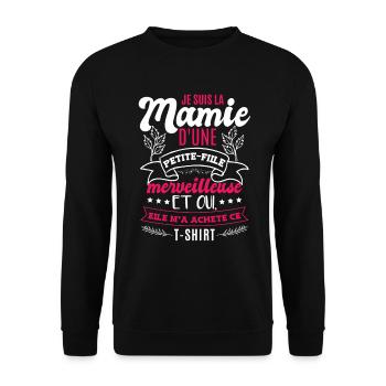 Drôle Petite Fille Grand Mère Fête Des Mères - Sweat-shirt Unisexe - noir - Devant - Alina (178cm) & Michal (187cm)