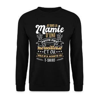 Je Suis La Mamie D'Une Petite-Fille - Sweat-shirt Unisexe - noir - Devant - Alina (178cm) & Michal (187cm)