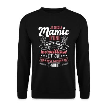 Je Suis La Mamie D'Une Petite Fille | Mamie Cadeau - Sweat-shirt Unisexe - noir - Devant - Alina (178cm) & Michal (187cm)