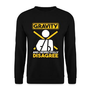 Lustiger gebrochener Arm - Unisex Pullover - Schwarz - Vorne - Alina (178cm) & Michal (187cm)